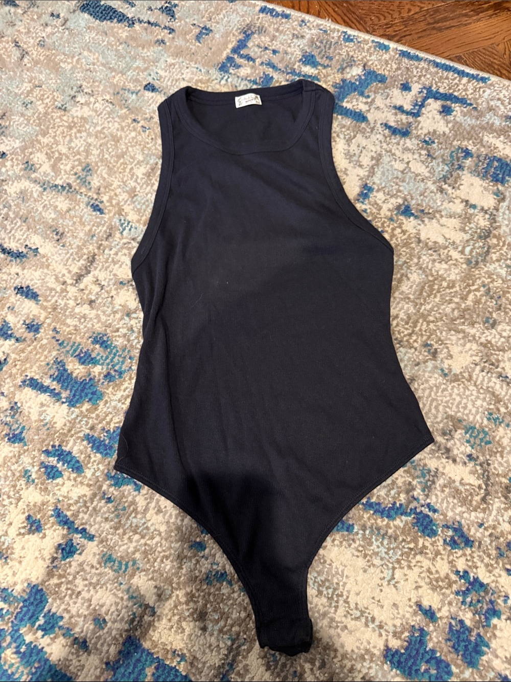 Intimately By Free People Classic Black Ribbed High-Neck Bodysuit